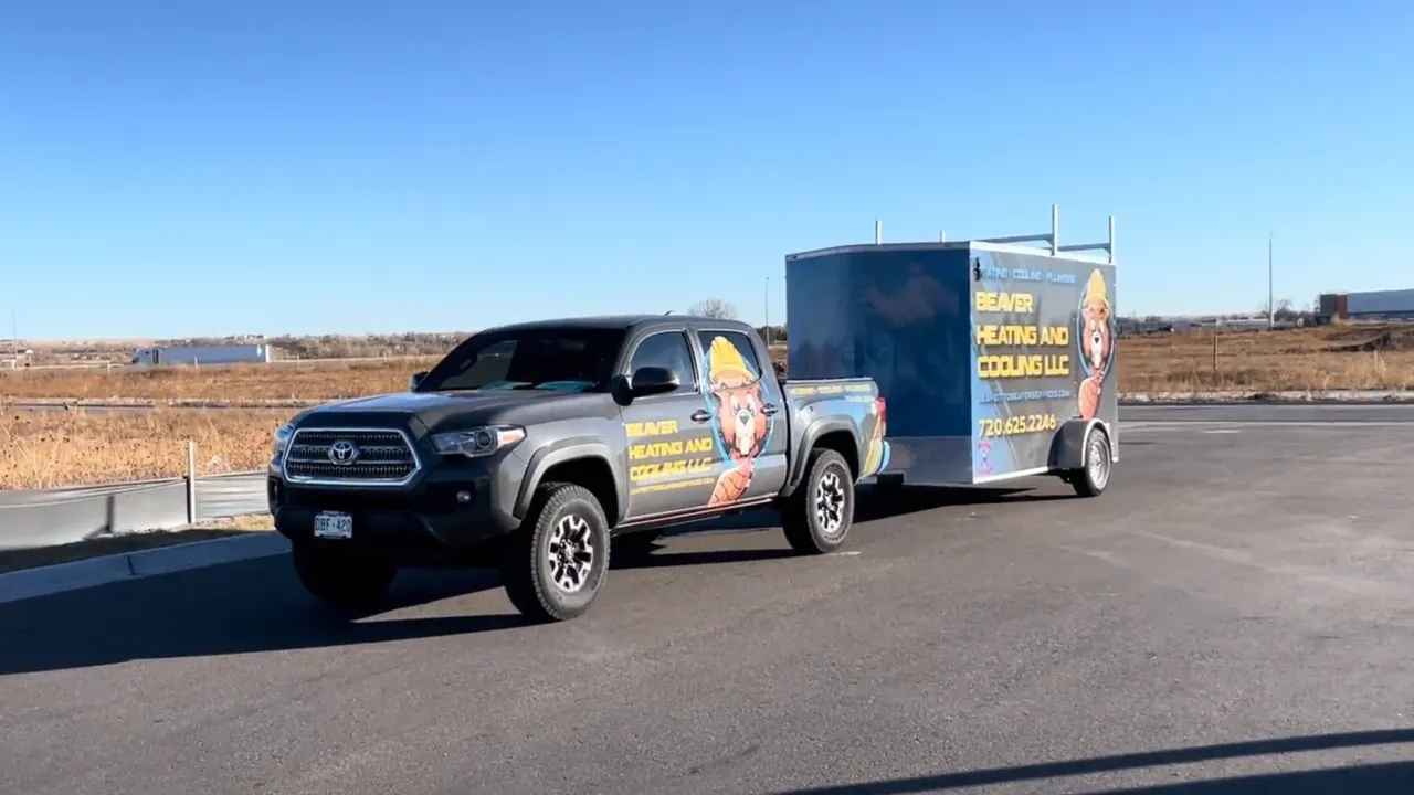 Beaver Services truck and trailer