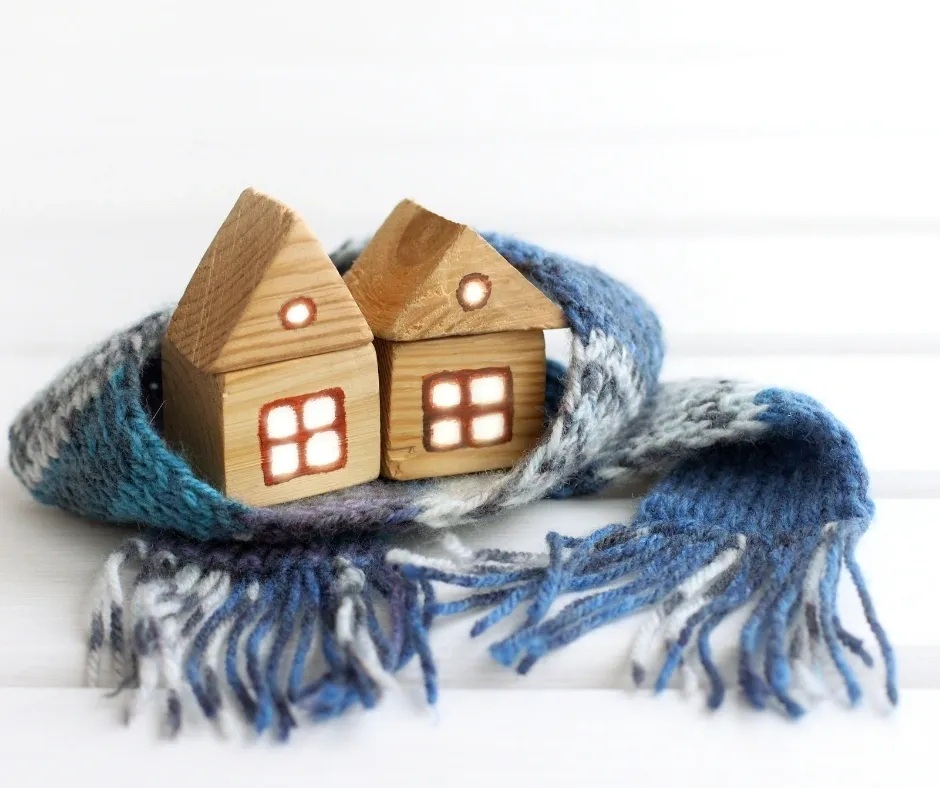 Home wrapped in a winter scarf