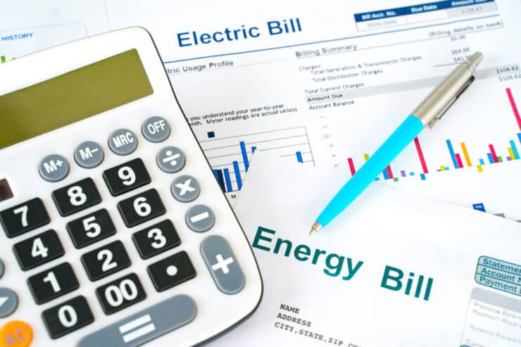 Home electricity expenses and bill statement document