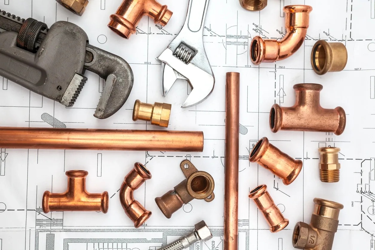 Plumbing pipes and tools