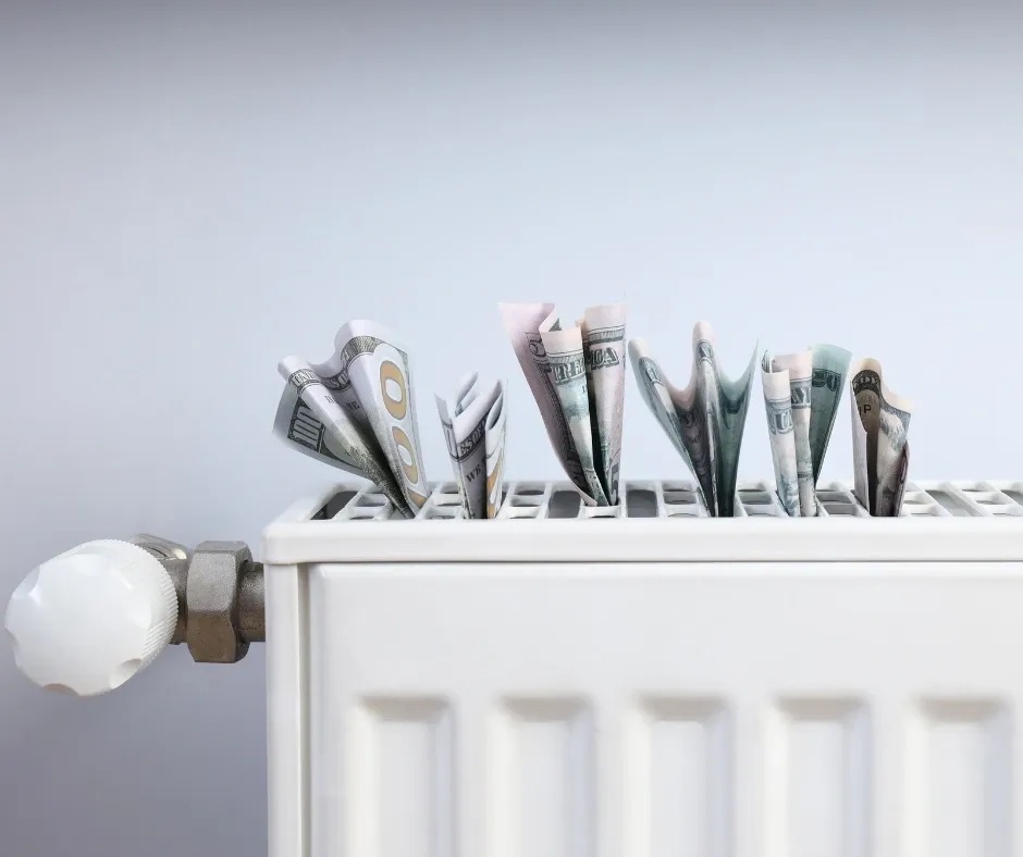 Money coming out of a radiator