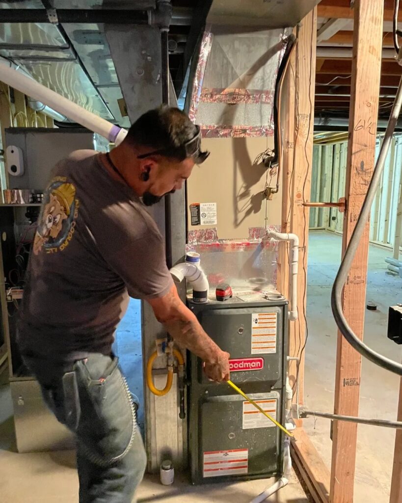 Beaver Services servicing an HVAC